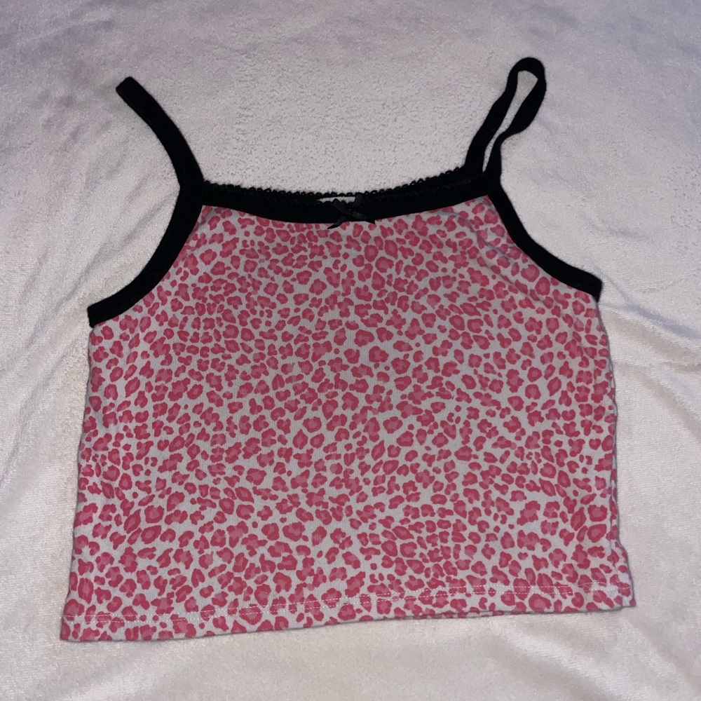 Brandy Melville- pink cheetah print tank top - OS